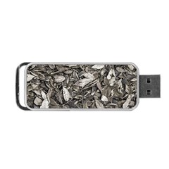 Black And White Leaves Pattern Portable Usb Flash (one Side) by dflcprints