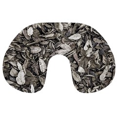 Black And White Leaves Pattern Travel Neck Pillows by dflcprints