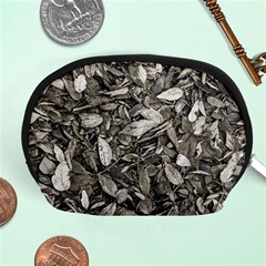 Black And White Leaves Pattern Accessory Pouches (medium)  by dflcprints