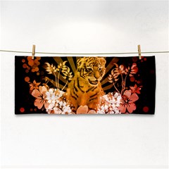 Cute Little Tiger With Flowers Cosmetic Storage Cases by FantasyWorld7