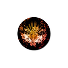 Cute Little Tiger With Flowers Golf Ball Marker (4 Pack) by FantasyWorld7