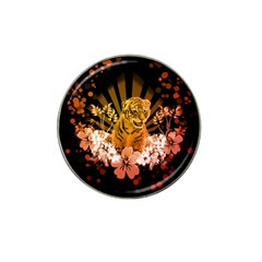 Cute Little Tiger With Flowers Hat Clip Ball Marker (4 Pack) by FantasyWorld7