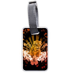 Cute Little Tiger With Flowers Luggage Tags (one Side)  by FantasyWorld7