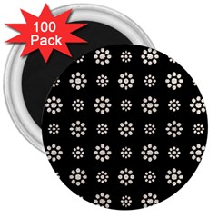 Dark Stylized Floral Pattern 3  Magnets (100 Pack) by dflcprints