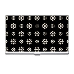 Dark Stylized Floral Pattern Business Card Holders by dflcprints