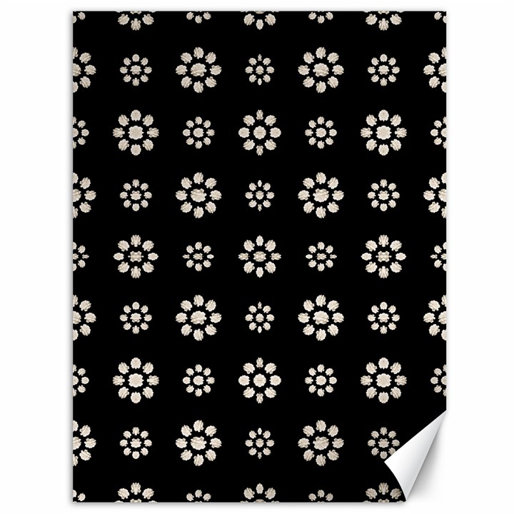 Dark Stylized Floral Pattern Canvas 36  x 48  