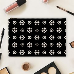 Dark Stylized Floral Pattern Cosmetic Bag (large)  by dflcprints