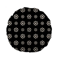 Dark Stylized Floral Pattern Standard 15  Premium Round Cushions by dflcprints