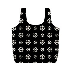 Dark Stylized Floral Pattern Full Print Recycle Bags (m)  by dflcprints