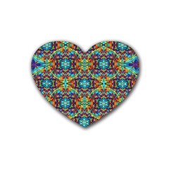 Pattern-16 Rubber Coaster (heart)  by ArtworkByPatrick