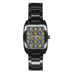 Pattern-16 Stainless Steel Barrel Watch Front