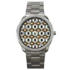 Pattern-17 Sport Metal Watch by ArtworkByPatrick