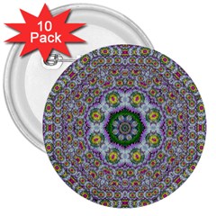 Summer Bloom In Floral Spring Time 3  Buttons (10 Pack)  by pepitasart