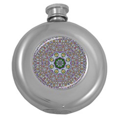 Summer Bloom In Floral Spring Time Round Hip Flask (5 Oz) by pepitasart