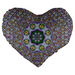 Summer Bloom In Floral Spring Time Large 19  Premium Heart Shape Cushions by pepitasart