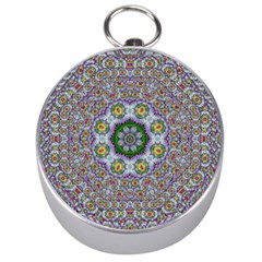 Summer Bloom In Floral Spring Time Silver Compasses by pepitasart