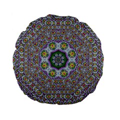 Summer Bloom In Floral Spring Time Standard 15  Premium Flano Round Cushions by pepitasart