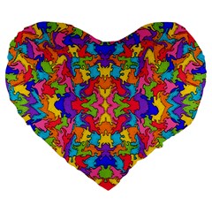 Artwork By Patrick-pattern-19 Large 19  Premium Heart Shape Cushions by ArtworkByPatrick