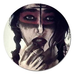 Femininely Badass Magnet 5  (round) by sirenstore