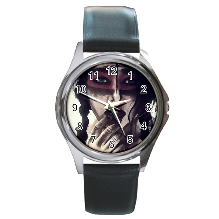 Femininely Badass Round Metal Watch