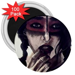 Femininely Badass 3  Magnets (100 Pack) by sirenstore