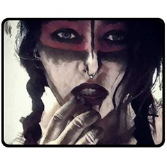 Femininely Badass Double Sided Fleece Blanket (medium)  by sirenstore