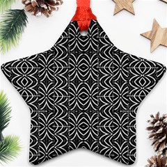 Black And White Tribal Print Ornament (star) by dflcprints