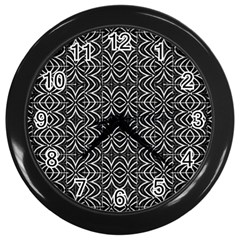 Black And White Tribal Print Wall Clocks (black) by dflcprints