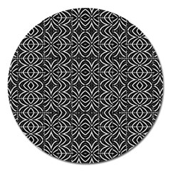 Black And White Tribal Print Magnet 5  (round) by dflcprints