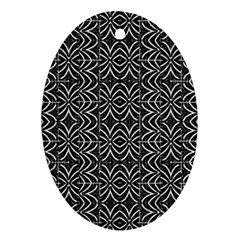 Black And White Tribal Print Oval Ornament (two Sides) by dflcprints