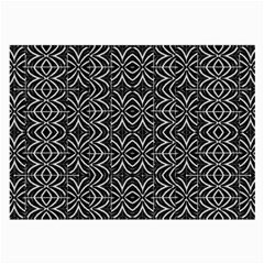 Black And White Tribal Print Large Glasses Cloth by dflcprints