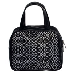 Black And White Tribal Print Classic Handbags (2 Sides) by dflcprints