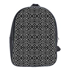 Black And White Tribal Print School Bag (large) by dflcprints