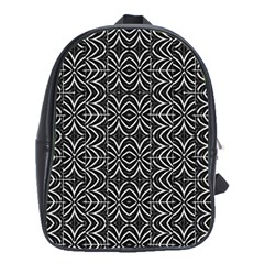 Black And White Tribal Print School Bag (xl) by dflcprints