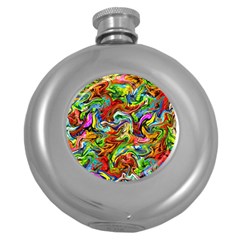 Pattern-21 Round Hip Flask (5 Oz) by ArtworkByPatrick