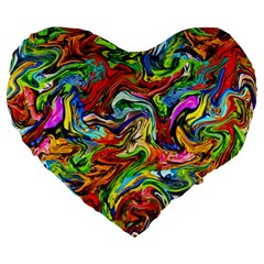 Pattern-21 Large 19  Premium Heart Shape Cushions by ArtworkByPatrick