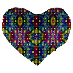 Artwork By Patrick-pattern-23 Large 19  Premium Flano Heart Shape Cushions by ArtworkByPatrick