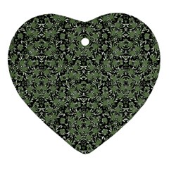 Camouflage Ornate Pattern Ornament (heart) by dflcprints