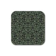 Camouflage Ornate Pattern Rubber Square Coaster (4 Pack)  by dflcprints