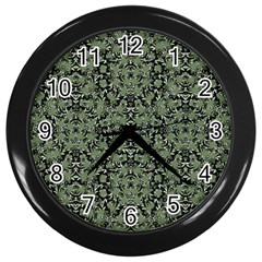 Camouflage Ornate Pattern Wall Clocks (black) by dflcprints