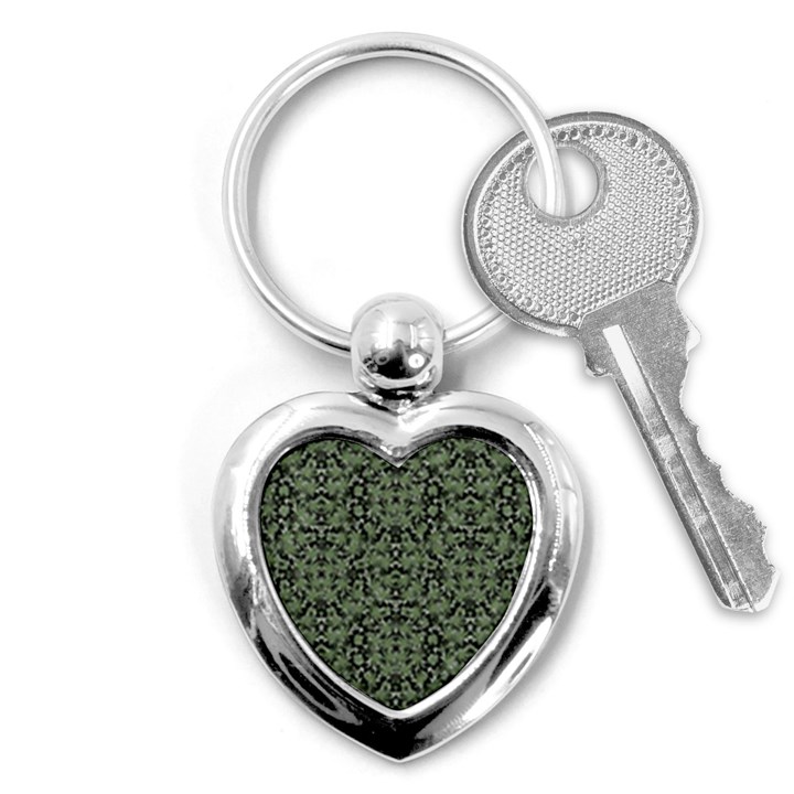 Camouflage Ornate Pattern Key Chains (Heart) 