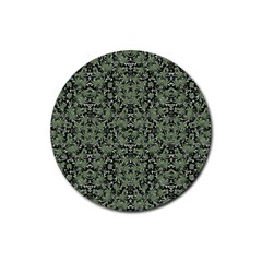 Camouflage Ornate Pattern Rubber Round Coaster (4 Pack)  by dflcprints