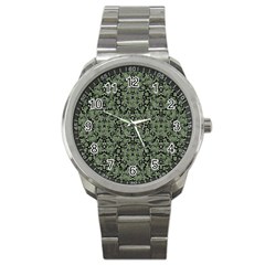 Camouflage Ornate Pattern Sport Metal Watch by dflcprints