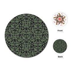 Camouflage Ornate Pattern Playing Cards (round)  by dflcprints