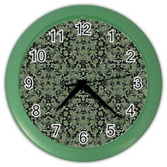 Camouflage Ornate Pattern Color Wall Clocks by dflcprints