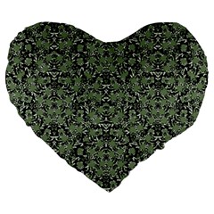 Camouflage Ornate Pattern Large 19  Premium Heart Shape Cushions by dflcprints