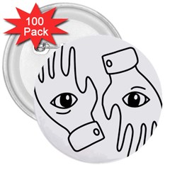 Hands 3  Buttons (100 Pack)  by ExtraSpicy