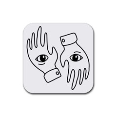 Hands Rubber Coaster (square)  by ExtraSpicy