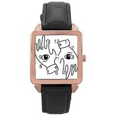 Hands Rose Gold Leather Watch  by ExtraSpicy