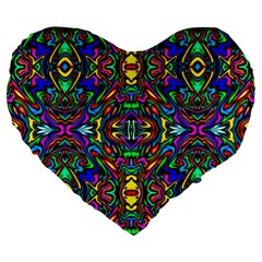 Artwork By Patrick-pattern-31 Large 19  Premium Flano Heart Shape Cushions by ArtworkByPatrick